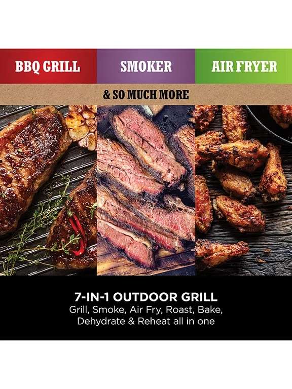 Ninja Woodfire Electric BBQ Grill, Smoker & Air Fryer OG701UK - 3 Year Warranty - With New MyLakeland Sign Up (Free) Code