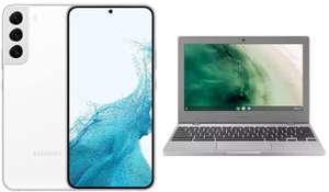 Samsung Galaxy S22+ 128GB Smartphone 5G + Chromebook 4 Laptop, 100GB Three Data, £22pm + £189 Upfront - £717 @ Mobile Phones Direct
