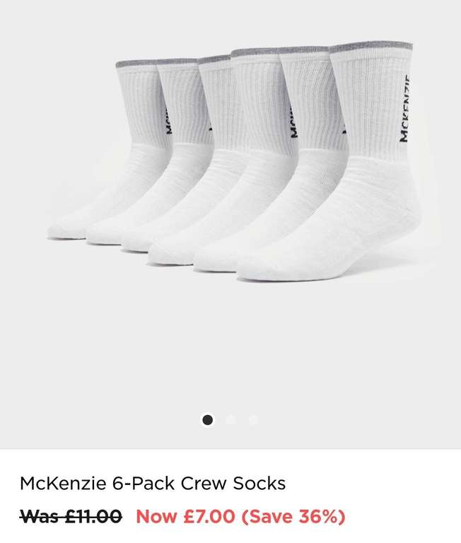 McKenzie 6-Pack Crew SocksMcKenzie 6-Pack Crew Socks £7 Free Click n Collect @ JD Sports