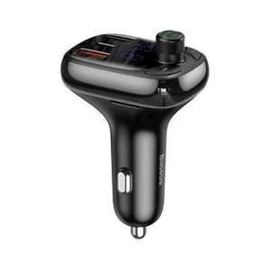 Baseus 36W FM Bluetooth Transmitter Multiport Car Charger- Black - £9.99 With Code Delivered @ MyMemory