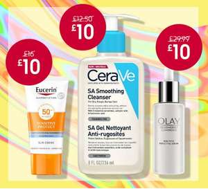 £10 Tuesday- Brands include No7, Olay, Liz Earle, Dermalex+ More £1.50 Click and Collect free on £15.spend from Boots