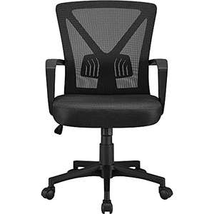 Yaheetech Black Adjustable Office Chair Executive Computer Mesh Chair With voucher - Sold & Dispatched by Yaheetech UK