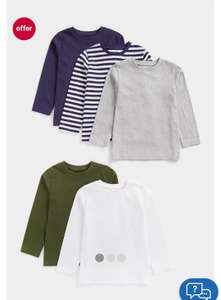 Long-Sleeved T-Shirts - 5 Pack for £3.90 + £1.50 click & collect @ Boots