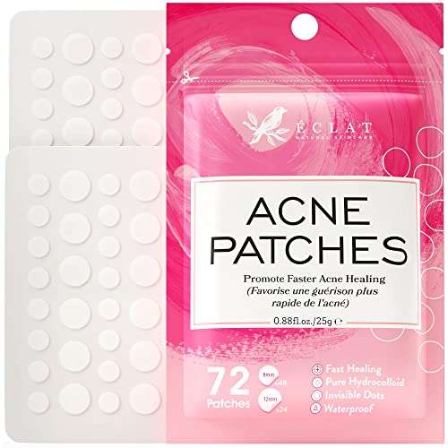 Acne Pimple Patches for Face 72 Count £2.49 Sold by Eclat Skincare - 1 Dermatologist Developed and Fulfilled by Amazon