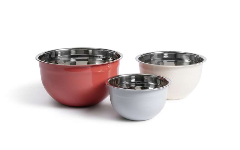 Habitat Industrial Set of 3 Stainless Steel Mixing Bowls £10 with Free Click and Collect From Argos