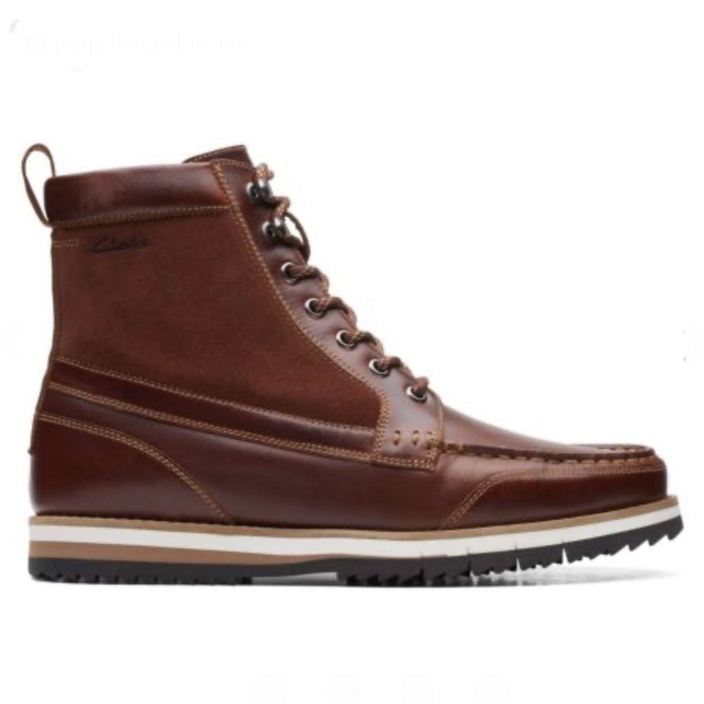 Clarks Men’s Durston Hi Leather Boots (Sizes 6-11) - W/Code | hotukdeals