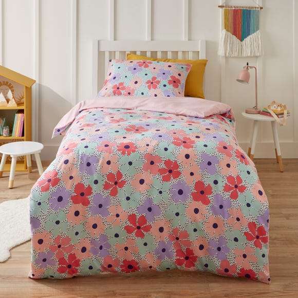 Spotty Floral Duvet Cover and Pillowcase Set Now £3.50 with Free Click and Collect In Limited Locations From Dunelm