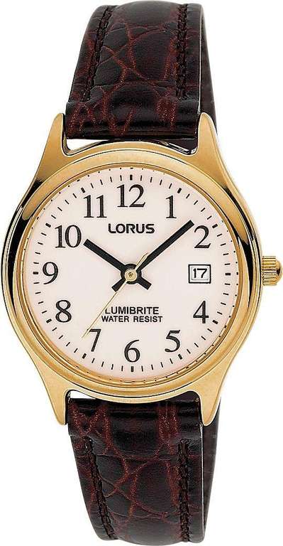 Lorus Ladies Brown Leather Strap Watch £14.99 Free Collection @ Argos
