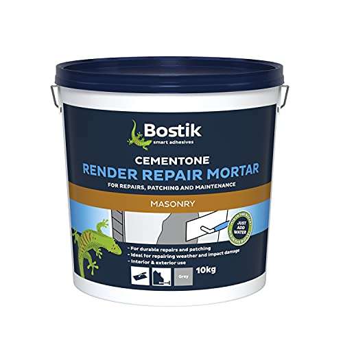 Bostik Cementone Render Repair Mortar, For Durable Patching and Repairing of Weather & Impact Damage, Interior & Exterior Use, 10kg