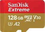 128GB - SanDisk Extreme microSDXC card + SD adapter A2 U3 V30 UHS-I , Up to 190/90MB/s R/W - £13.98 @ Amazon