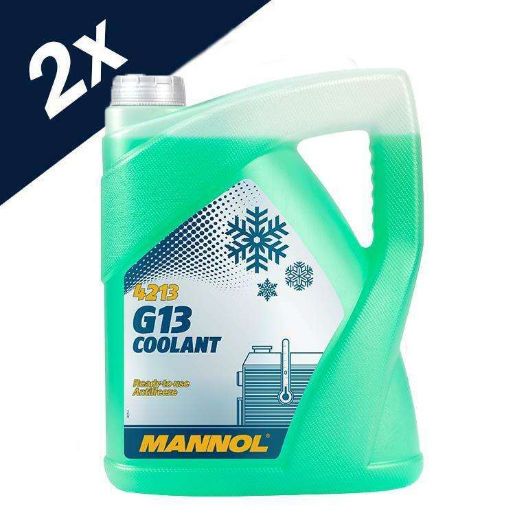 2 x 5 Ltr MANNOL Green Antifreeze Coolant G13 Ready For Use, German Hi Spec, 10Ltr W/code (UK Mainland) by Carousel Car Parts