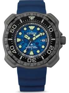 Citizen Eco Drive Promaster Diver Super Titanium Blue Camo Watch BN0227-09L