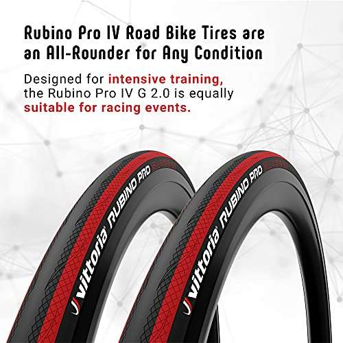Vittoria Rubino Pro 700x25c IV Fold G2.0 road bike tyres £12.99 @ Amazon