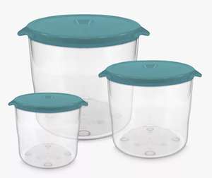 John Lewis Set of 3 Premium Round Plastic Storage Containers (in Clear/Teal) - £5.60 + Free Click & Collect - @ John Lewis