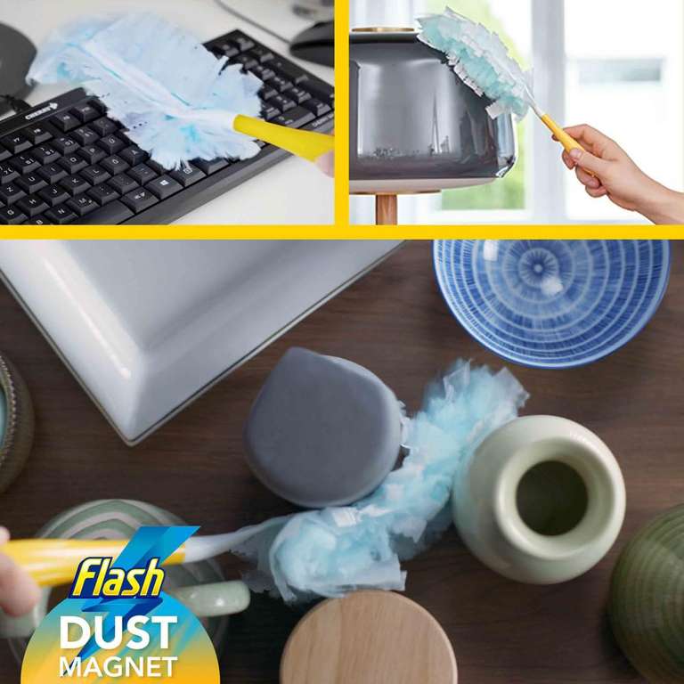 Flash Duster Dust Magnet Starter Kit, 1 Handle + 14 Refills