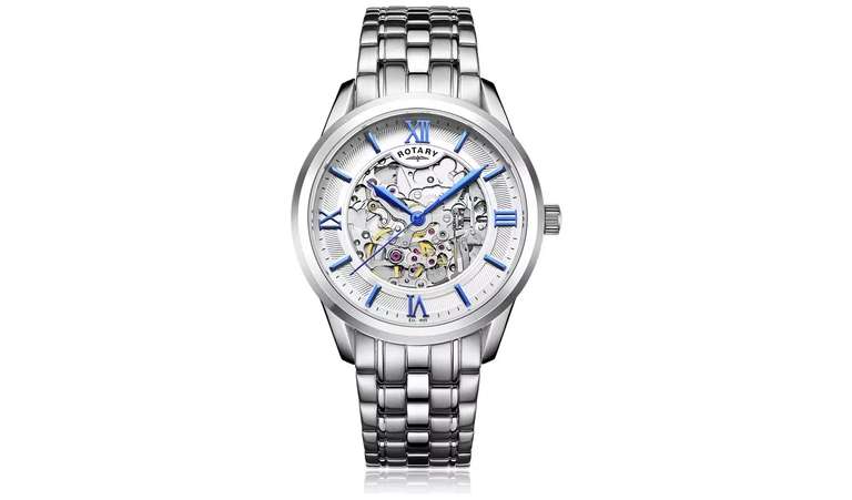Rotary Men's Silver Skeleton Automatic Watch £149.99 with free click and collect @ Argos.