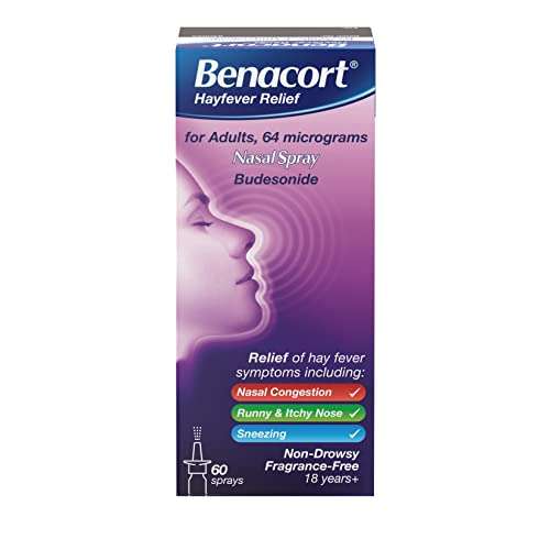 BENACORT Nasal Spray, 24hr Hay Fever Relief, Alcohol Free - 60 Sprays, 10ml - £5.39 S&S