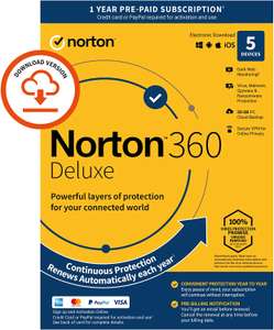 Norton 360 Deluxe 2023, Antivirus software for 5 Devices 1-year Sub - £10.47 @ Amazon