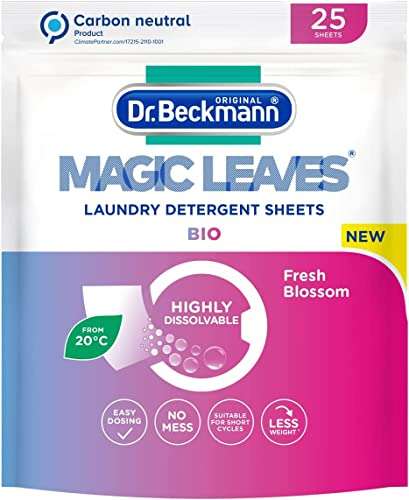 Dr. Beckmann MAGIC LEAVES Laundry Detergent Sheets BIO | 25 Sheets £3.50 @ Amazon
