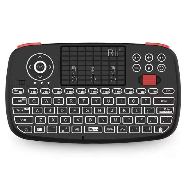 Rii i4 Mini BT Wireless Keyboard With Touchpad 2.4GHz Backlit Mouse Remote Control (select accounts) - Sold by Rii Official Store