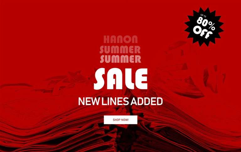 Hanon Summer Sale Up to 80% off Great savings on Nike, Adidas, Puma, Reebok, Vans, Converse Trainers