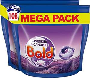 Bold All-in-1 PODS Washing Liquid Laundry Detergent Tablets / Capsules, 108 Washes (54 x 2) £22 @ Amazon