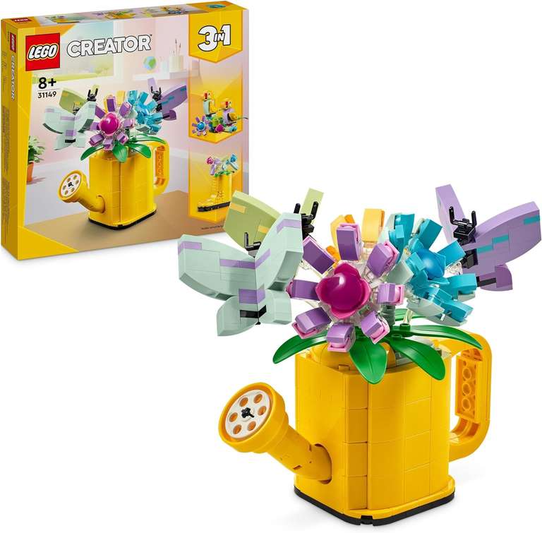 LEGO Creator 31149 3-in-1 Flowers in Watering Can Set - Free Click & Collect
