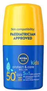 NIVEA SUN Kids Suncream Roll-On SPF 50+, 50ml £3.99 Free click and collect @ Superdrug