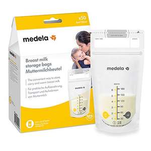 Medela Set of 180 ml Breast Milk Storage Bags - Pack of 50 BPA- breast milk collection pouches with double zip £6.40 @ Amazon