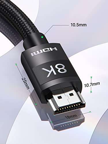 UGREEN 8K 4K HDMI 2.1 Cable Ultra HD 8K @ 60Hz 2M - £8.99 Dispatched By Amazon, Sold By UGREEN Group
