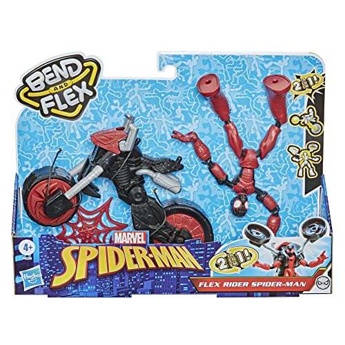 Marvel Bend and Flex, Flex Rider Spider-Man Action Figure Toy, 6-inch Figure and 2-In-1 Motorcycle - £9 @ Amazon