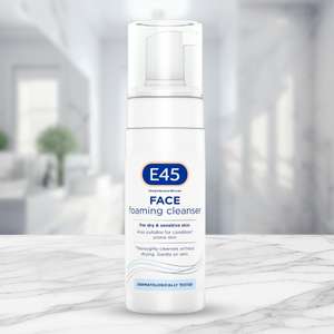 150ml Pump Bottle E45 Face Foaming Cleanser - Minimum spend of £30 required