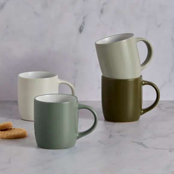 Pack of 4 Mugs (Different colour-ways) - £4 + Free Click & Collect - @ Dunelm