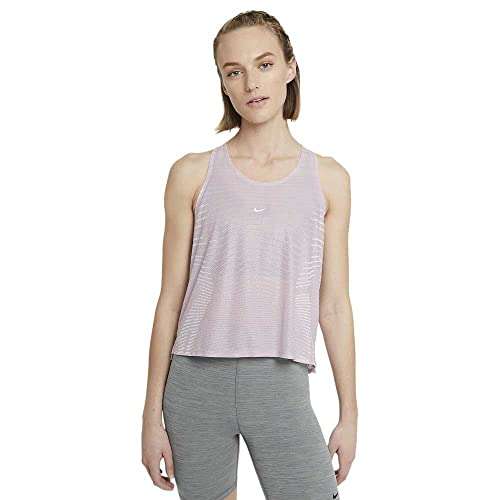 Nike Pro CLN Dri-FIT Women's Tank Top Net Vest - Lilac/White/Silver, Size:  Small