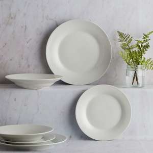 12 Piece White Rim Porcelain Dinner Set (Free Click & Collect)