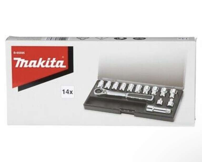 Makita B-65595 14 Piece Pass Thru Sockets Ratchet and Socket Set + Case - £21.16 @ buyaparcel / eBay