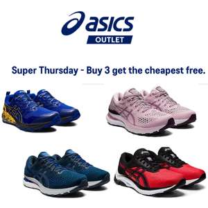 Super Thursday - Buy 3 get 1 Free On Footwear & Apparel + Extra 10% Off 1st Purchase + Free Delivery for OneASICS members - @ Asics Outlet