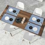 BaoWnylz Placemats PU Leather Place Mats Blue Set of 4 Washable Waterproof Table Mats 45x30cm and Leather Coasters - Sold by Luoneng