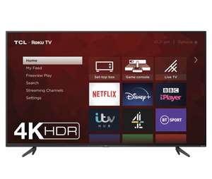 TCL 50RP620K Roku 50" Smart 4K Ultra HD HDR LED TV - £259 / 55” £309 / 65” £409 Delivered With Code @ Currys