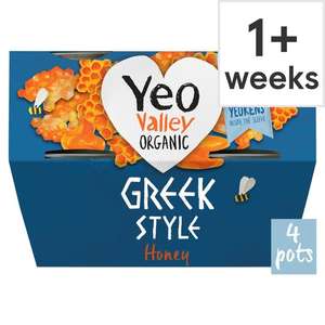 Yeo Valley Greek Style Honey Yogurt 4X 100g ( Clubcard Price )