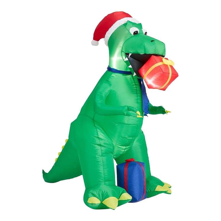6ft Dinosaur with Gift Christmas Inflatable - £30 (Free Click & Collect) @ Homebase