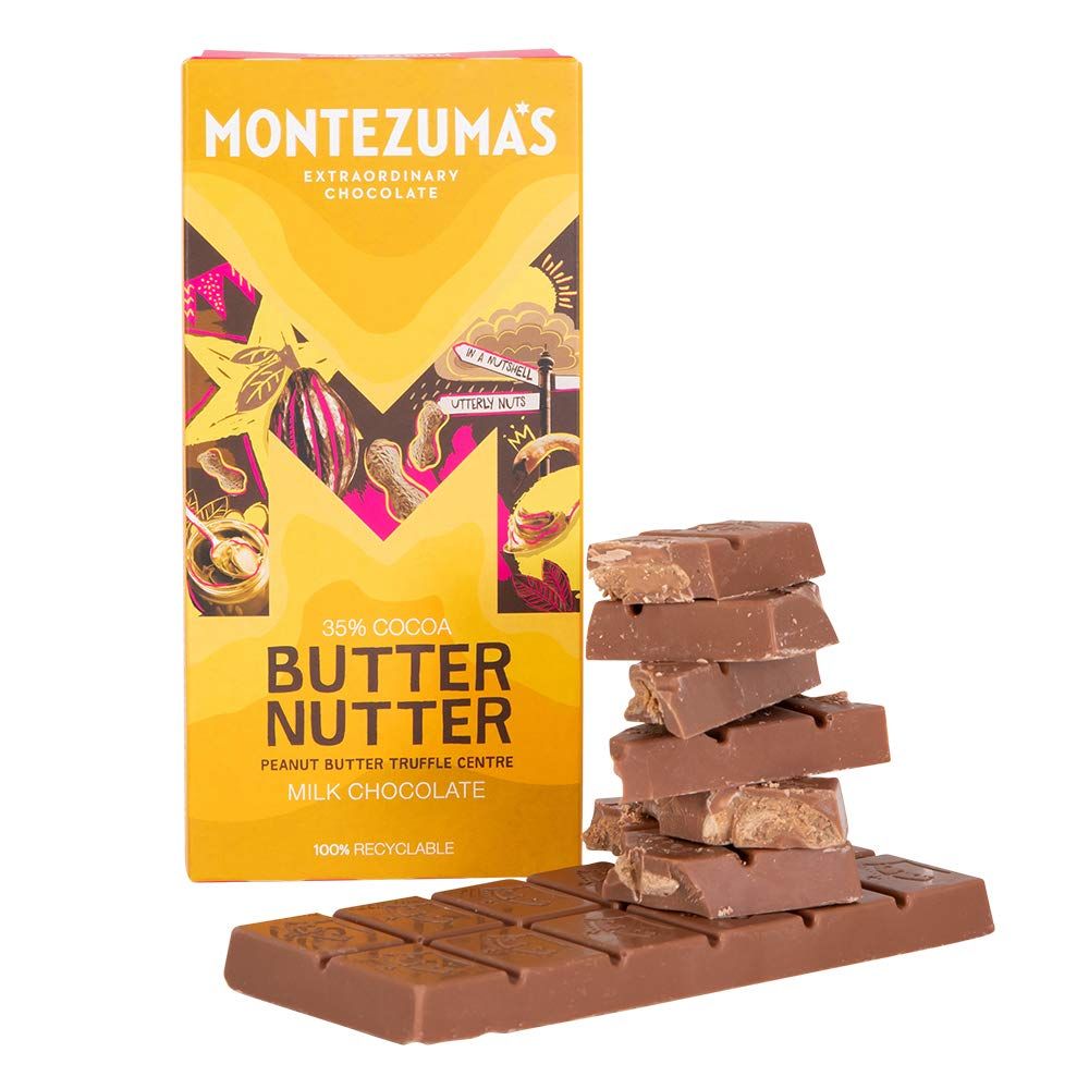 Montezuma's Butter Nutter, 35% Cocoa, Milk Chocolate With Peanut Butter Truffle Centre, Gluten Free, 90g Bar - £1.66 / £1.49 S&S