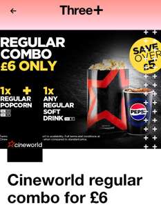Cineworld Regular Combo via Three rewards