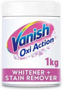 Vanish Oxi Action Whitener and Stain Remover Powder for Whites 1kg, Pack of 6 sold and FB Morrisons select locations