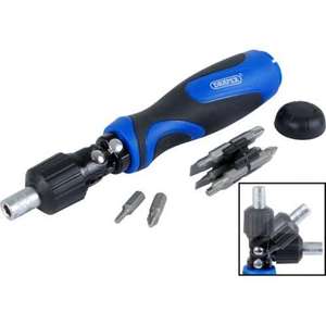 Draper Ratcheting Screwdriver with Angling Head - 11 Piece Set