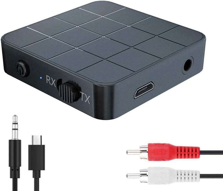 ODOMY 2-in-1 Bluetooth 5.0 Audio Transmitter Receiver TV Computer Speaker Car Adapter