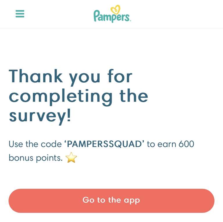 600 points worth £2 voucher on Pampers app