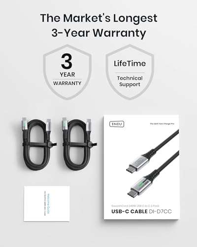 INIU USB C Charger Cable, 240W PD [2-Pack 2m] Type C Charge Cable, Super Fast Charging USB C with voucher Sold by EAFU FBA