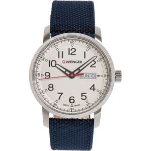 Wenger Blue strap and silver 40mm day/date watch for £59.99 (Free Collection) at TK Maxx.
