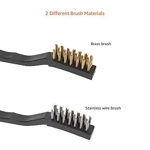 Amazon Basics – Stainless-Steel and Brass Brush, Mini Wire Brush, 12-Pack £6.10 @ Amazon